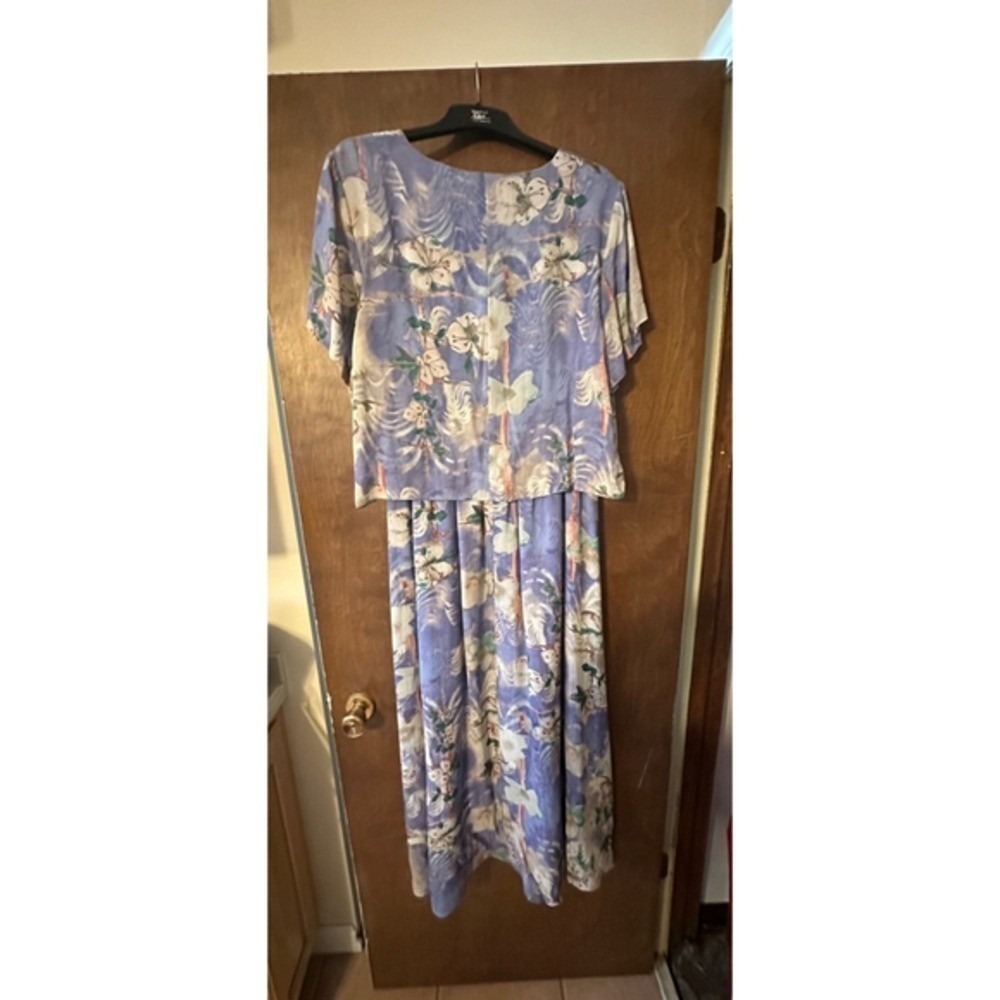 VINTAGE Coldwater Creek Dress Floral Blue Woman Size 14 Cottagecore GrandmaCore - Picture 5 of 14